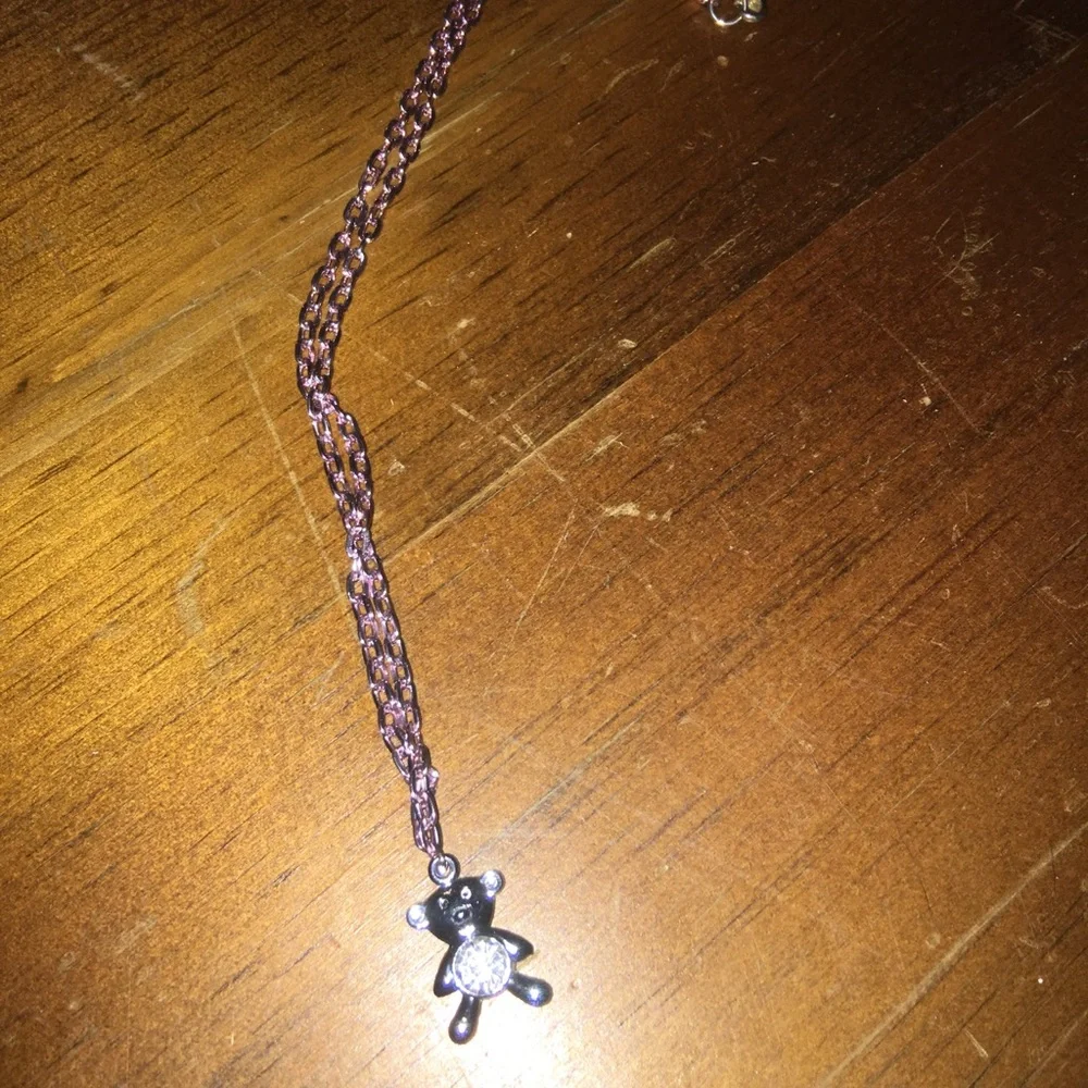 Rosegold Necklace with Teddy Bear & Cubic Zirconia